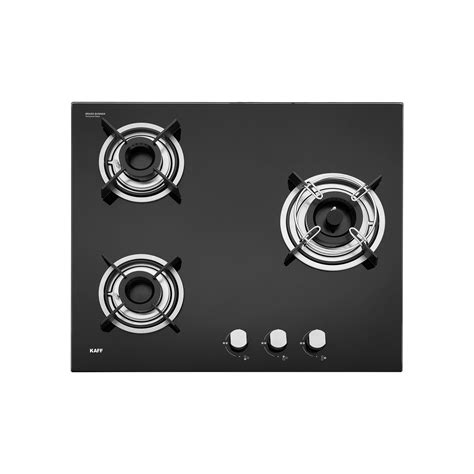 Kaff HBR 603 B 3 Burner Brass Hob with 8mm Tempered Glass