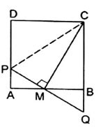 In the given figure, ABCD is a square, M is the midpoint of AB and PQ ⊥ ...