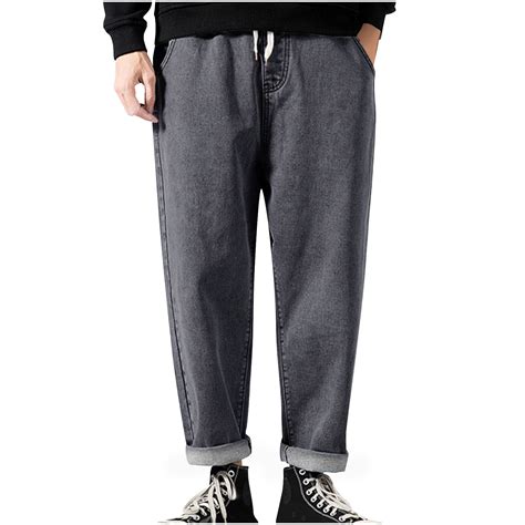 snilers Big and Tall Jeans for Men Elastic Waist Drawstring Straight ...