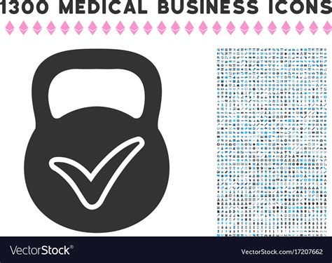 Valid iron weight icon with 1300 medical business Vector Image