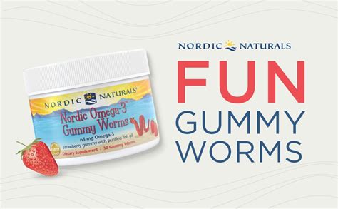 Nordic Naturals Nordic Omega-3 Gummy Worms | 63 Mg Omega 3 Fish Oil ...