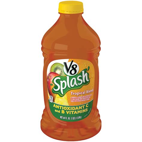 V8 Splash Juice Beverage, Tropical Blend, 64 fl oz (2 qt) 1.89 lt