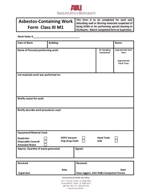 Fillable Online asu m1 asbestos form Fax Email Print - pdfFiller