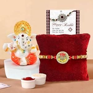TIED RIBBONS Rakhi Gift for Brother - Designer Rakhi with Mini Ganesh ...