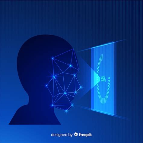 Abstract flat face recognition background | Free Vector