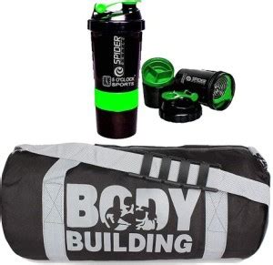 5 O' CLOCK SPORTS Black Body building Gym bag with Green Gym and ...