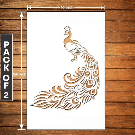ARandNJ Combo Stencil for Wall Painting (Size:- 16X24 Inch) Theme ...