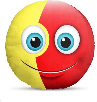 Kesar Enterprises Polyester Fibre Cushion Pack of 1 Smiley, Toons ...
