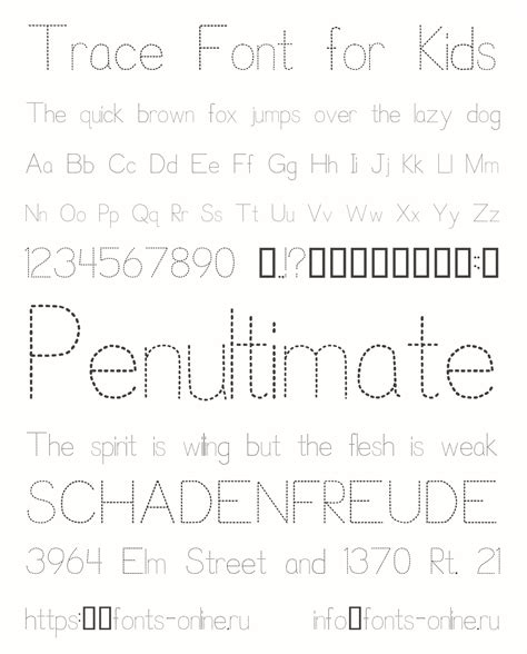 Trace Font for Kids font