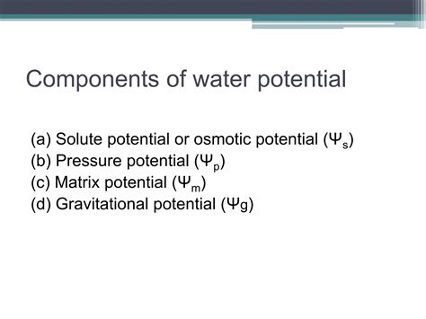Water potential and its components | PPTX