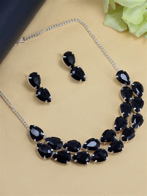 Black Double Layered Jewellery Set – PRIVIU