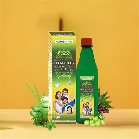 Herbal Canada Neem Giloy (Tulsi Aloevera Amla Sugar Free) 500ml ...