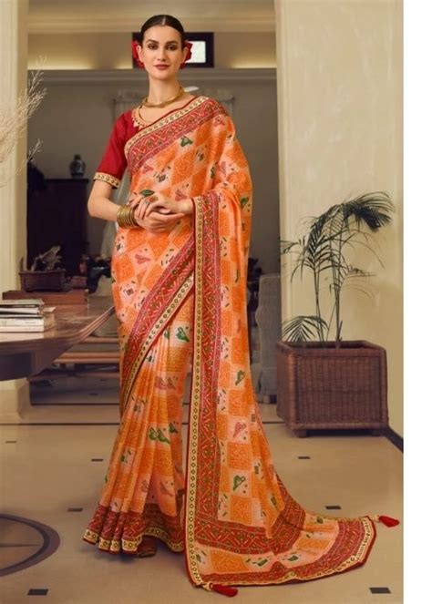 बांधनी प्रिंट साड़ियाँ: मनमोहक डिज़ाइन और आकर्षक रंगों में! - DusBus