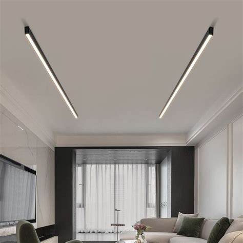Modern Minimalist Long Strip LED Ceiling Light Aluminum Alloy Kitchen Bar Full Ceiling Light ...