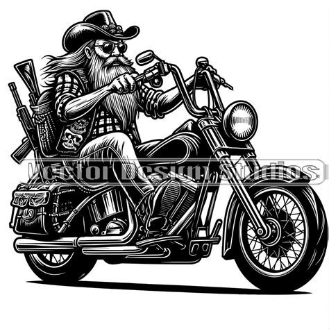 Patriotic Biker Dad SVG, Motorcycle USA Flag, Clipart Silhouette ...
