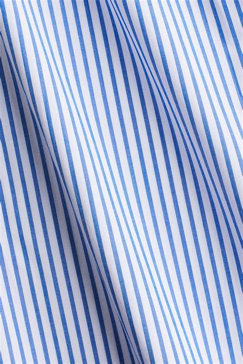 Cotton drawstring trousers - White/Blue striped - Ladies | H&M IN