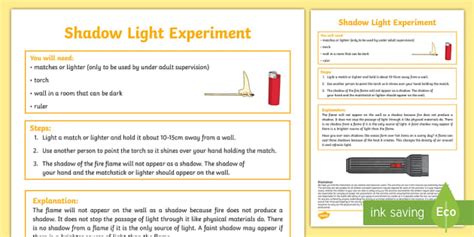 Fire Light and Shadow Science Experiment (teacher made)