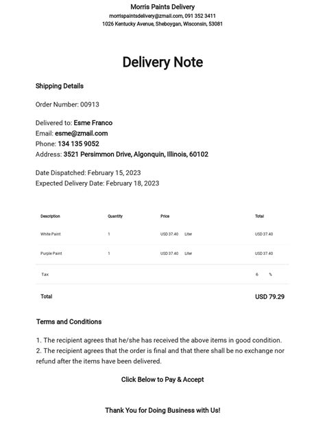 Image result for Delivery Note Sample Doc