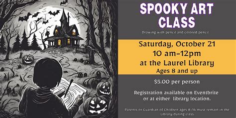 Spooky Art Class - Drawing, Laurel-Jones County Library, 21 October ...