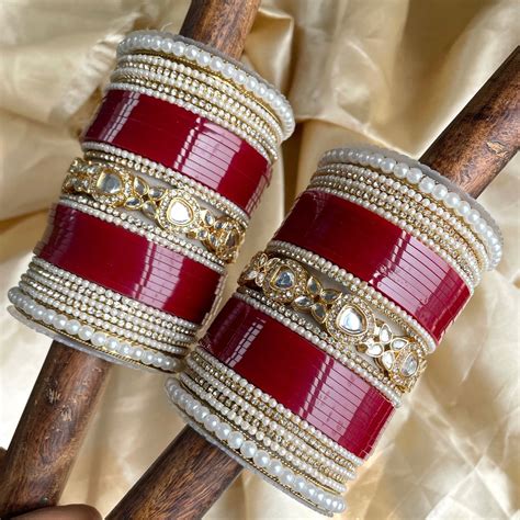 Bridal Chura with Center Kundan Kada by Leshya – BANGLES BY LESHYA