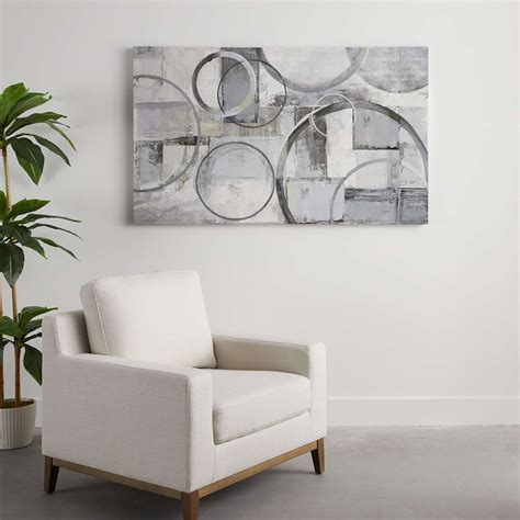 Grey Abstract Printed Canvas, 30x60 | At Home