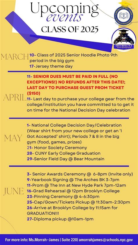 Upcoming Senior Events | Clara Barton High School