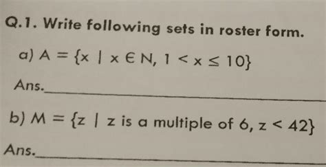 Write following sets in roster formPlease guys I need it pleasedon't ...
