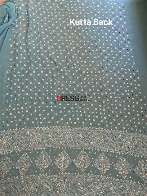 Blue Front and Back Chikankari Suit with Embroidered Dupatta – Dress365days