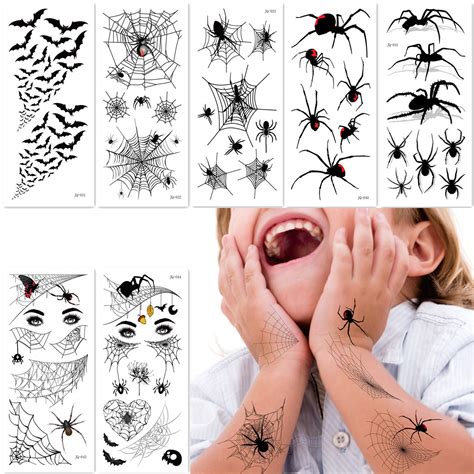 Mocossmy Set of 10 Spider and Bat Temporary Tattoos - Perfect India | Ubuy