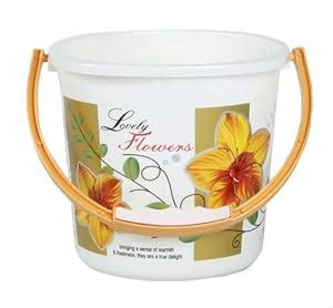 IVN CREATIONS Flower Plastic Bathroom Bucket 18 LTR Medium Size ...