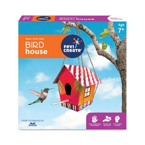 Pidilite Fevicreate Make Your Own Birdhouse art and craft kit learn bi ...