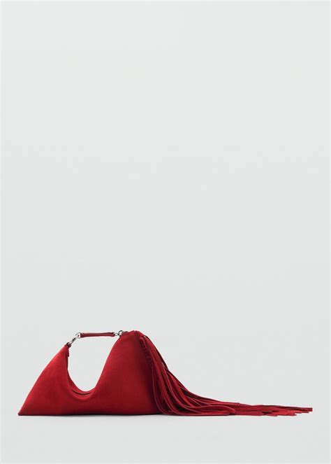 Leather handbag with fringes - Women | MANGO USA