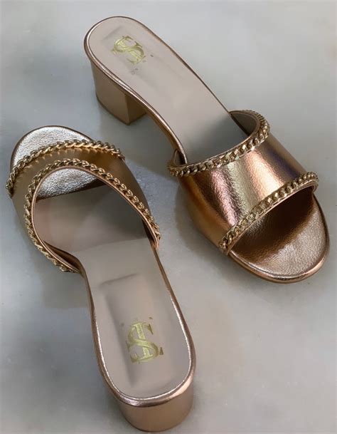 Rose Gold Chained Mules – Shoe That Fits You