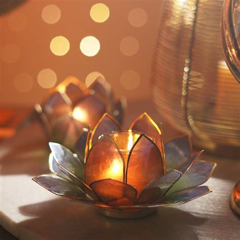 Green & Blue Ombre 22 Petals Capiz Tealight Holder