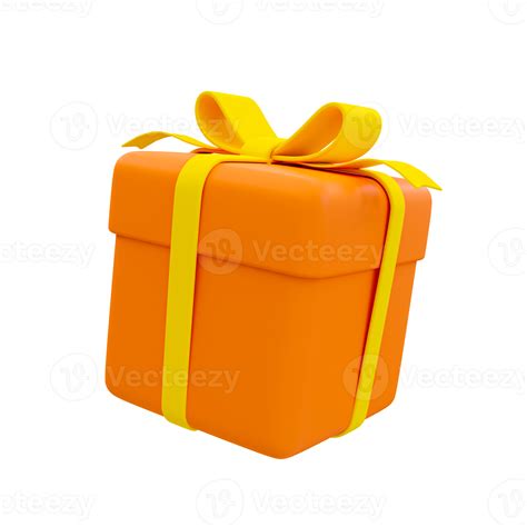 3d minimal orange gift box. gift box for special event. 3d rendering ...