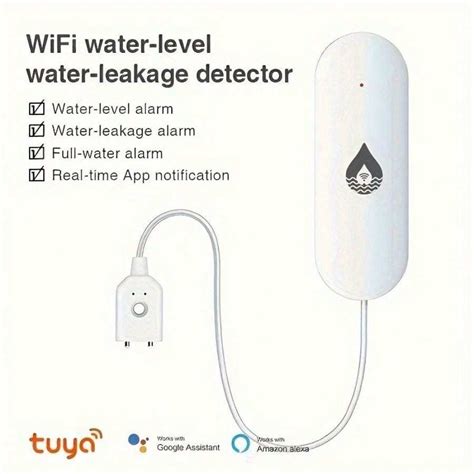 Tuya Sensor de vazamento de água Detector WiFi Sensor de vazamento de ...