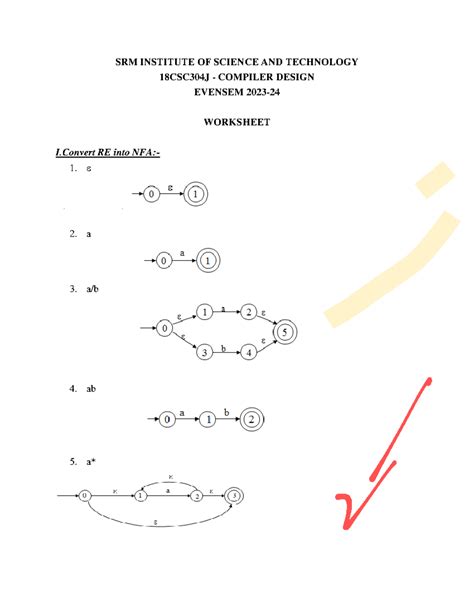 CD Worksheet 01 - Lecture notes - SRM INSTITUTE OF SCIENCE AND ...