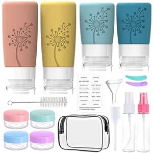 Travel Bottles for Toiletries, 4 Pack/17Pcs TSA Approved Travel Size ...
