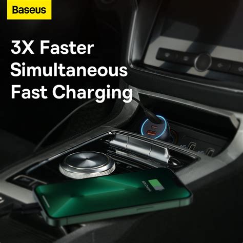 Baseus Golden Contactor Pro Triple Fast Charger Car Charger 65W U+C+C ...