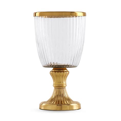 Shop Clear Ribbed Glass Hurricane - Transparent - at Best Price Online ...