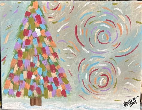 Abstract Christmas Tree Painting Class $35 9-28-24 10:00-12:00, 152 ...
