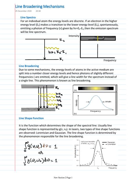 Line broadening - Line Spectra For an individual atom the energy levels ...
