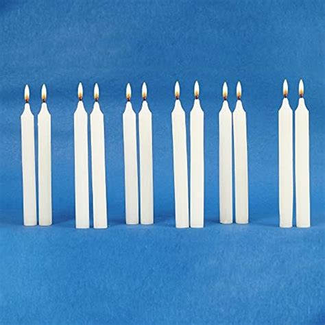 PROSPERRO LUMO Paraffin Wax Tapper Candle, Pack of 12 Candles, White ...