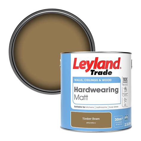 Leyland Trade Hardwearing Matt Emulsion Paint Timber Beam (PPG1096-6) 2.5L