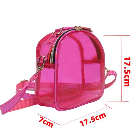 Laser Transparent PVC Crossbody Bag Mini Jelly Clear Shoulder Phone ...