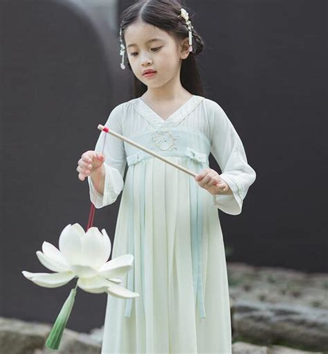 儿童汉服女童古装超仙连衣裙小女孩中国风唐装仙女服襦裙童装夏季-阿里巴巴