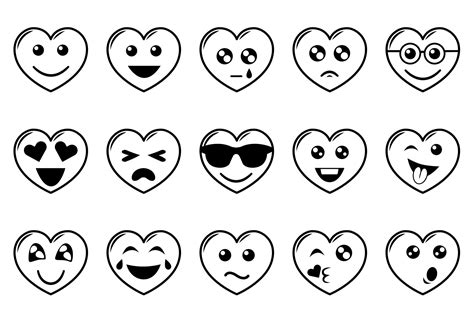 Black And White Heart Emojis