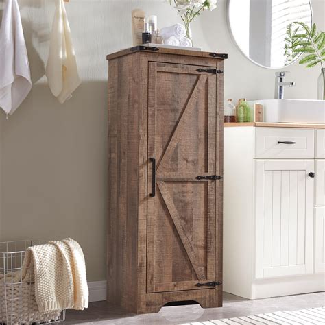 Amazon.com: JXQTLINGMU Farmhouse Small Bathroom Storage Cabinet with ...