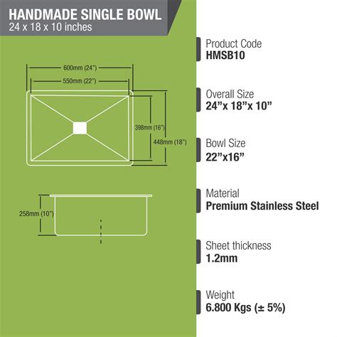 Handmade Single Bowl Kitchen Sink (24 x 18 x 10 Inches) - LIPKA | Lipka ...