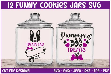 Dog Treats Jar Sayings SVG Bundle, Dog Food Svg, Dog Bone Svg, Paw ...